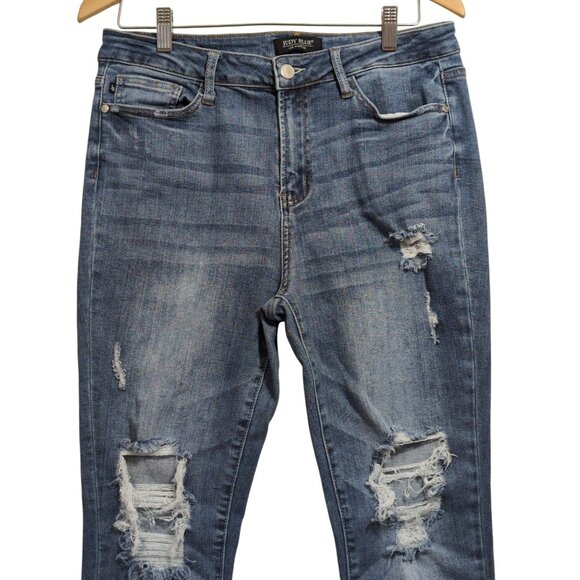 Judy Blue Distressed Jeans Womens 11 30 Skinny Fit Grunge Edgy Capsule - Picture 3 of 12